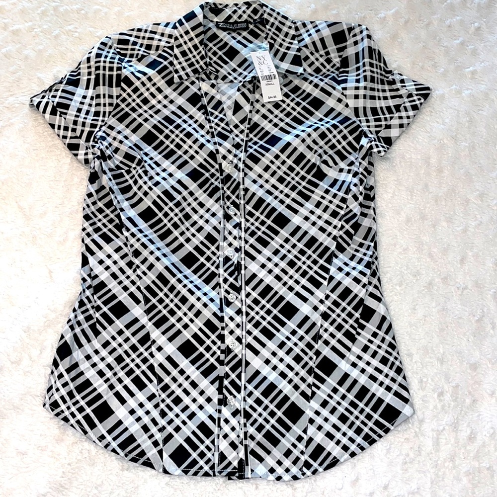 Black and White Blouse NWT